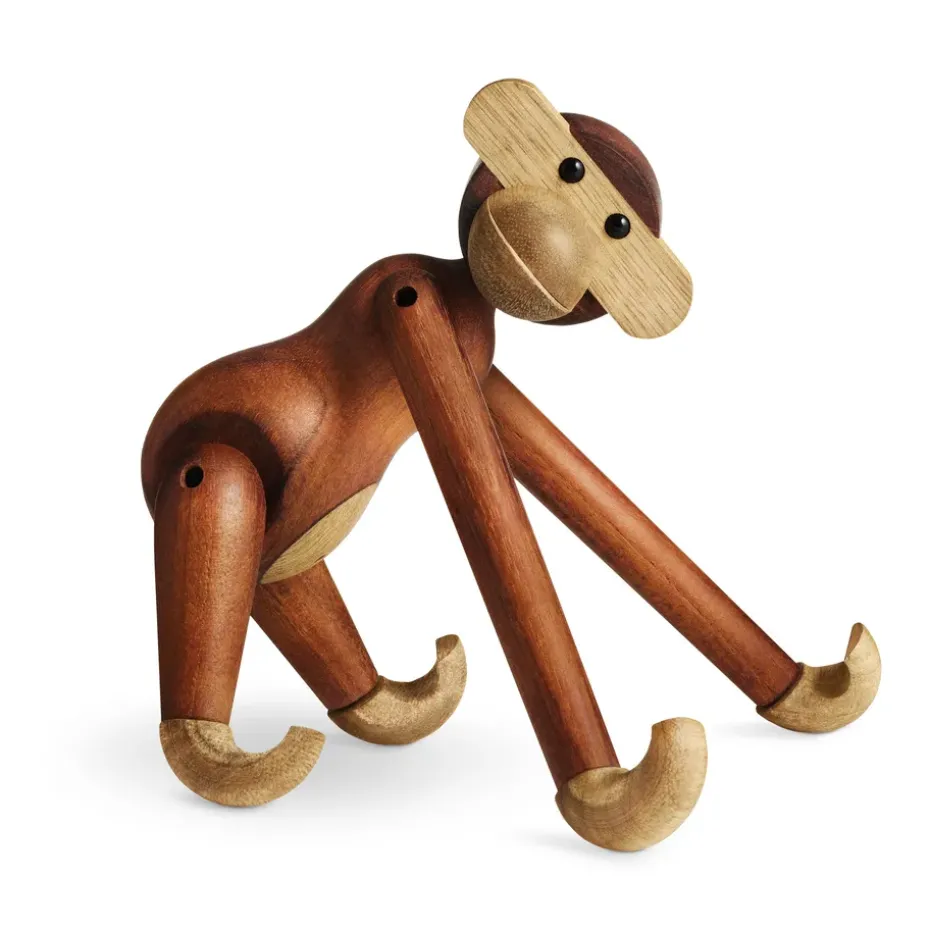 Mono de madera pequeño, teca-madera de limba 20 cm