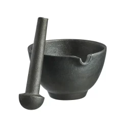 Mortero de hierro fundido Satake Nabe, negro