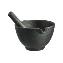 Mortero de hierro fundido Satake Nabe, negro
