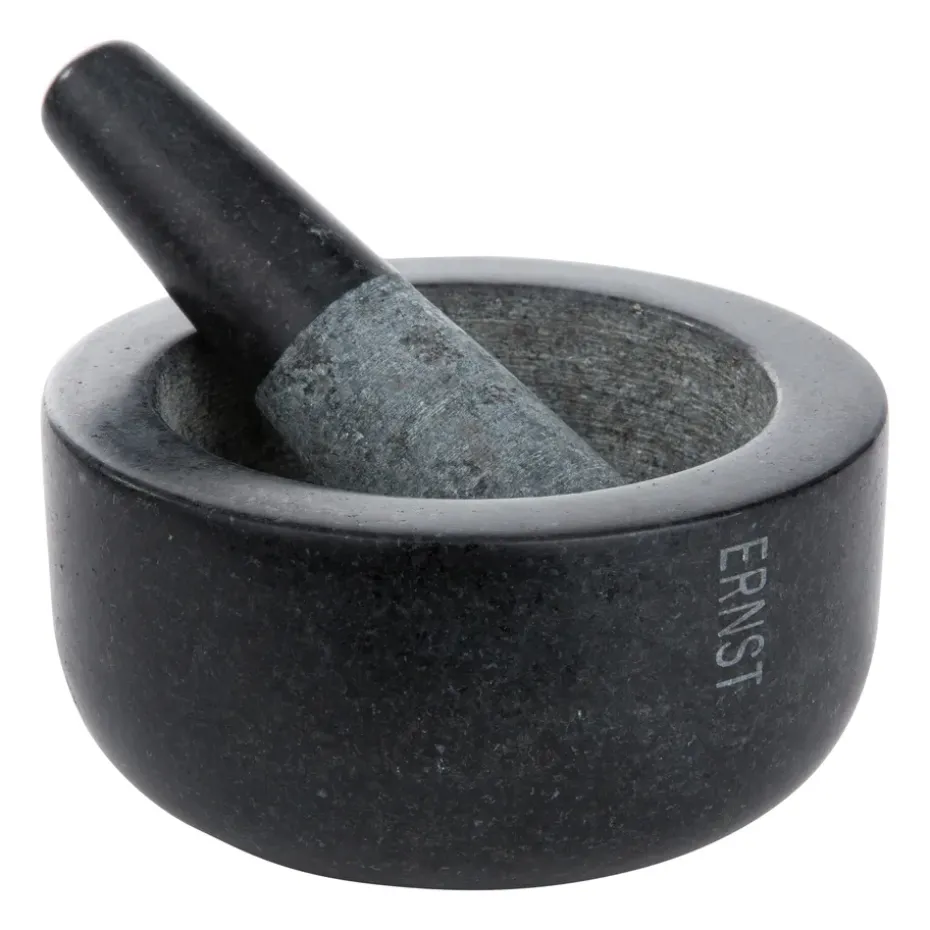 Mortero Ernst granito negro, grande Ø14 cm