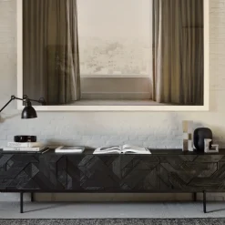 Mueble multimedia Graphic, Black 242 cm