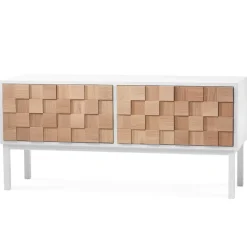 Mueble TV con patas Collect 2016, roble aceitado blanco-blanco
