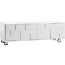 Mueble TV con ruedas Collect 2010, blanco