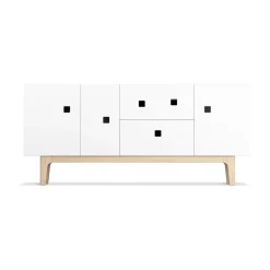 Mueble TV Peep M2, Blanco, roble pigmentado blanco