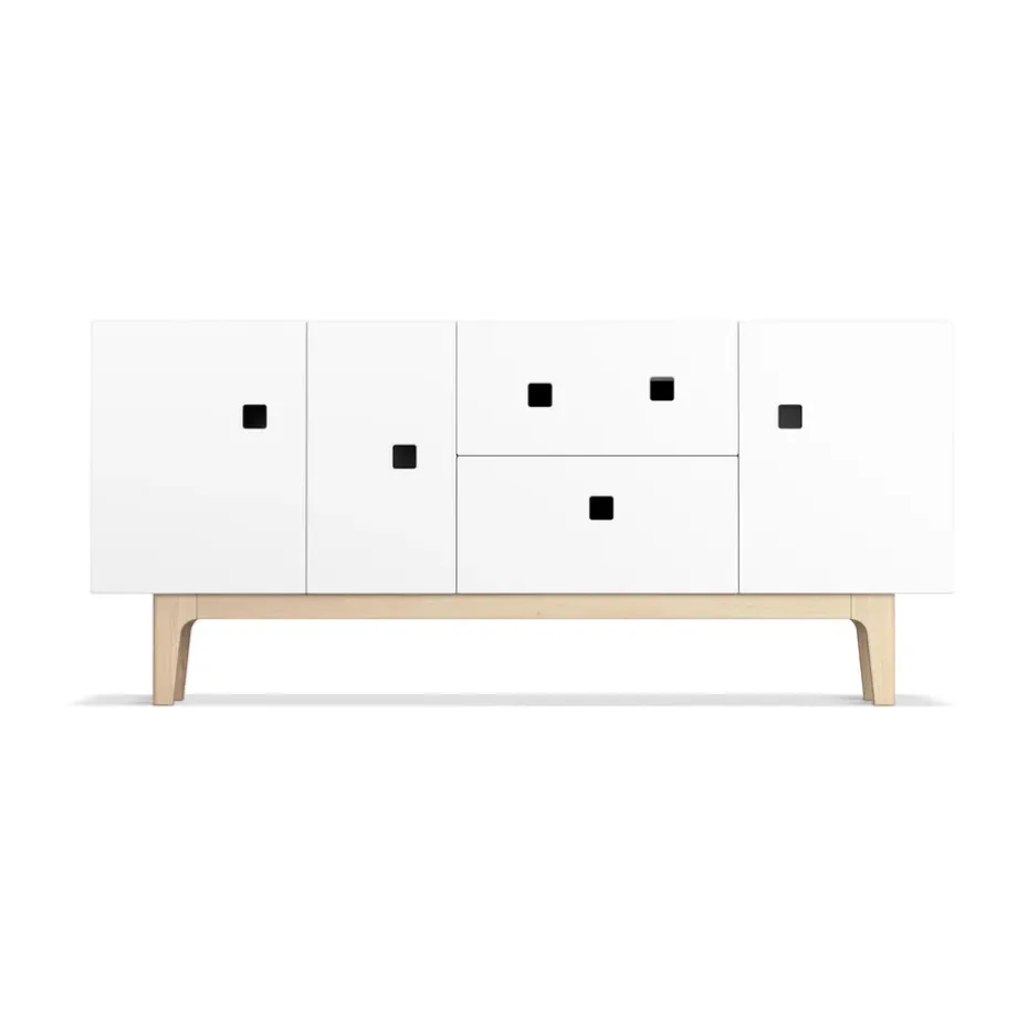 Mueble TV Peep M2, Blanco, roble pigmentado blanco