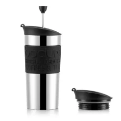 Mug de viaje con émbolo Travel Press, negro