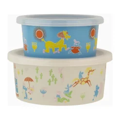 Mumin 80 fiambreras 2 piezas, Beige-azul