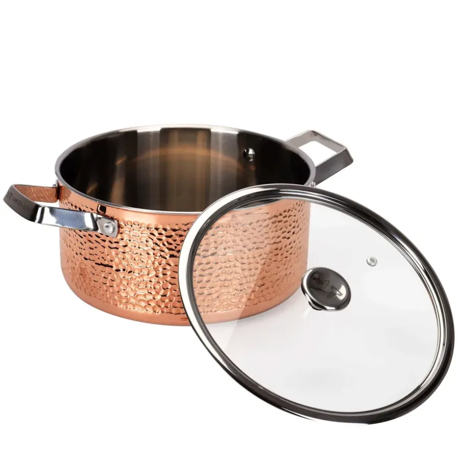 Olla con tapa Mjölner hamrad cobre, Miranda, 4 L