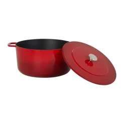 Olla de hierro fundido esmaltada Combekk Enameled Ø32 cm, Pomo cherry-silver