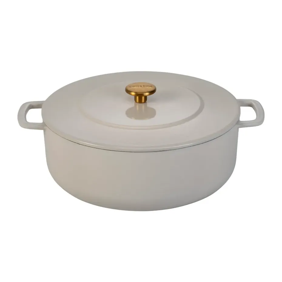 Olla de hierro fundido esmaltada Combekk Enameled Ø24 cm , Pomo sand-gold
