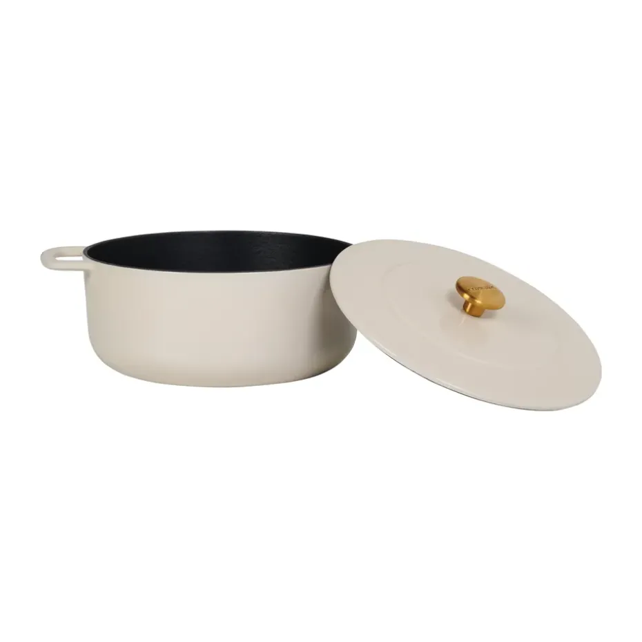 Olla de hierro fundido esmaltada Combekk Enameled Ø24 cm , Pomo sand-gold