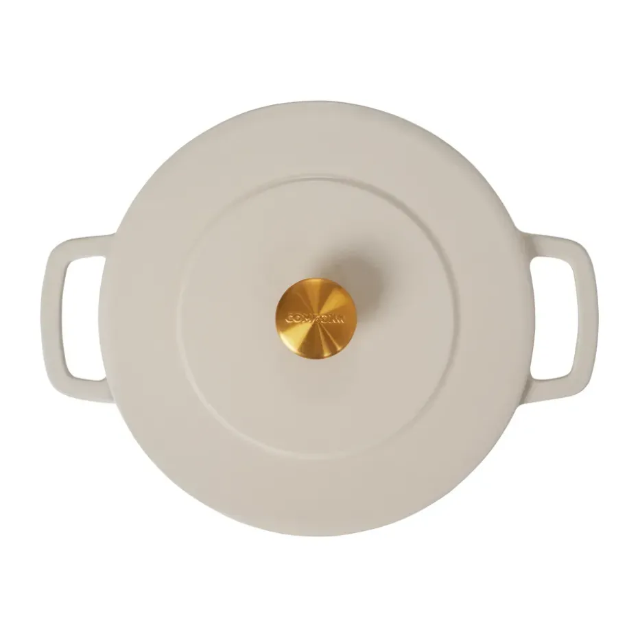 Olla de hierro fundido esmaltada Combekk Enameled Ø24 cm , Pomo sand-gold