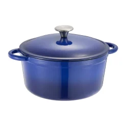 Olla de hierro fundido Gretl redonda con pomo de acero inoxidable 4 L, Azul