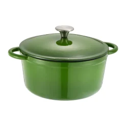 Olla de hierro fundido Gretl redonda con pomo de acero inoxidable 4 L, Verde