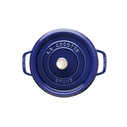 Olla de hierro fundido Staub redonda, tres capas de esmalte 3,8 l, azul oscuro