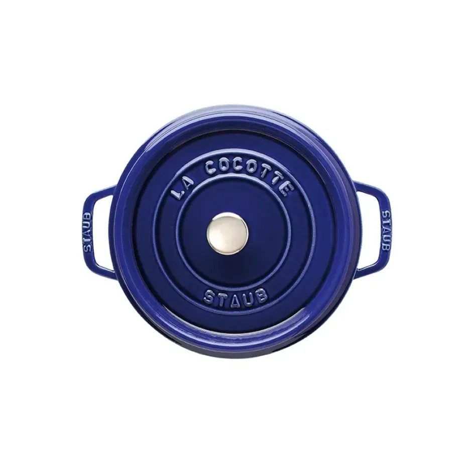 Olla de hierro fundido Staub redonda, tres capas de esmalte 3,8 l, azul oscuro
