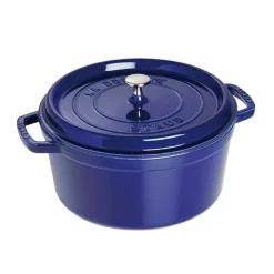 Olla de hierro fundido Staub redonda, tres capas de esmalte 6,7 l, azul oscuro
