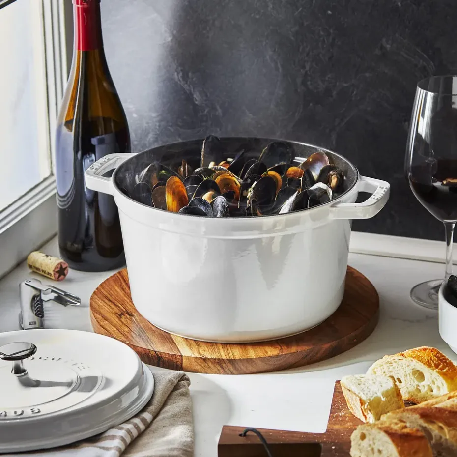Olla modelo alto Staub redonda 4,8 L, White Truffle