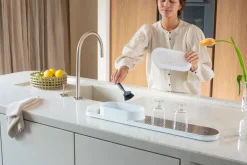 Organizador de fregadero SinkStyle, set de 2 piezas, Mineral Fresh White