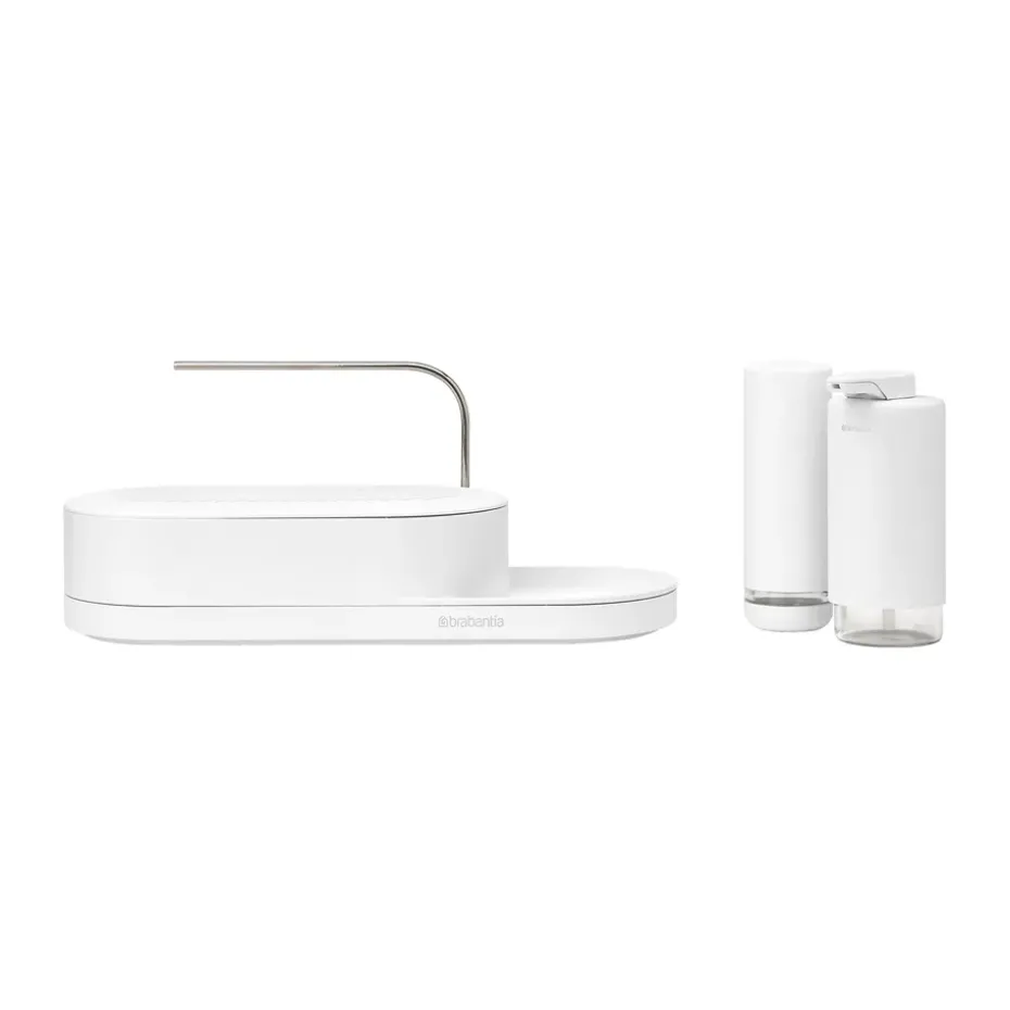 Organizador de fregadero SinkStyle, set de 3 piezas, Mineral Fresh White