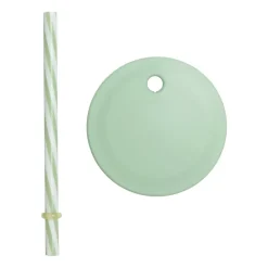Pajita con tapa Design Letters, Green