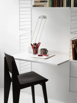 Panel de pared String, Blanco, 75x30 cm, paquete de 2