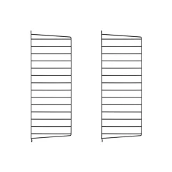 Panel de pared String, Negro, 75x30 cm, paquete de 2