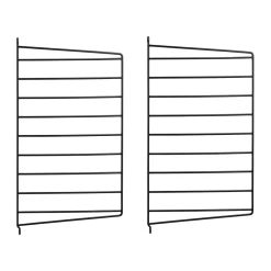 Panel de pared String, Negro, 50x30 cm, paquete de 2