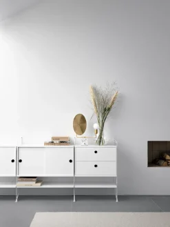 Panel de suelo String, Blanco, 85x30cm, paquete de 1