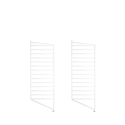 Panel de suelo String, Blanco, 85x30 cm, paquete de 2