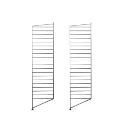 Panel de suelo String, Negro, 115x30 cm, paquete de 2