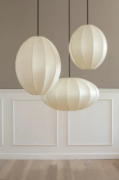 Pantalla de lámpara Indochina Classic Oval L, Offwhite