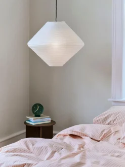 Pantalla de lámpara Paper Shade Diamond, Classic white, Ø60 cm
