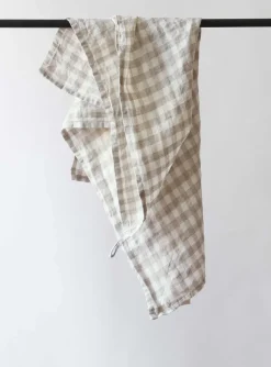 Paño de cocina a cuadros Gingham 70x50 cm, Natural