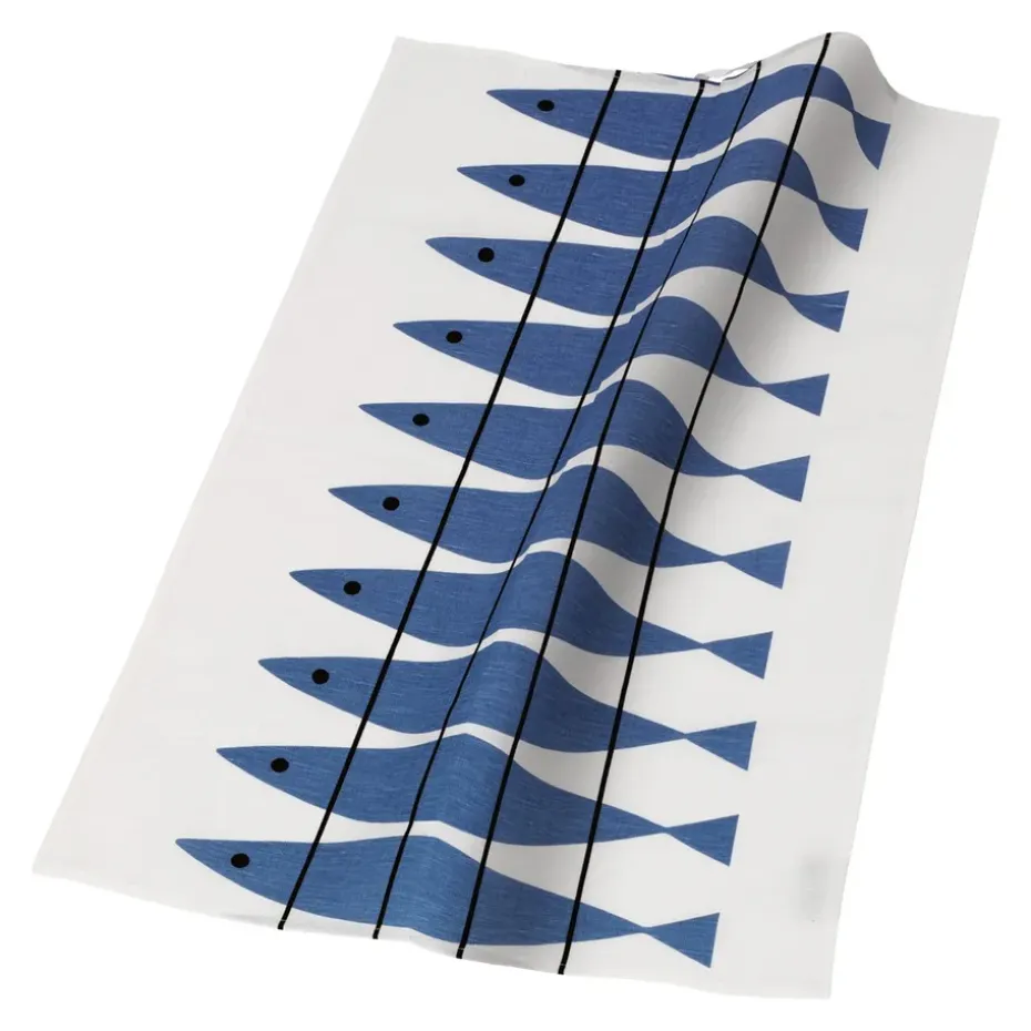 Paño de cocina Sill, blanco-azul