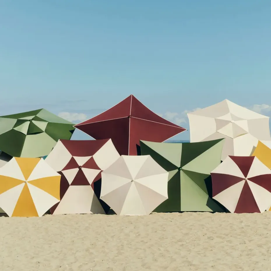 Parasol Terrazza Hexagon, Blanco roto-ocre