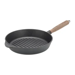 Parrilla de hierro fundido con mango de madera Nordwik, 28 cm