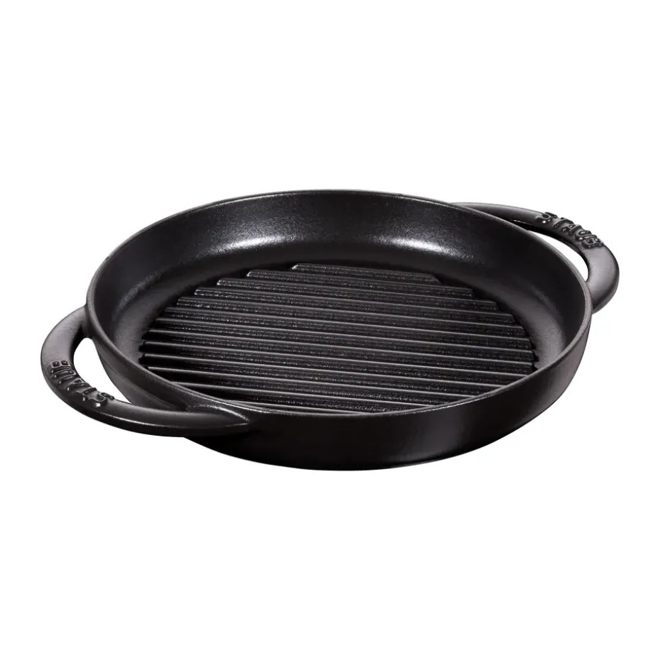 Parrilla de hierro fundido Staub Pure redonda negra, Ø22 cm