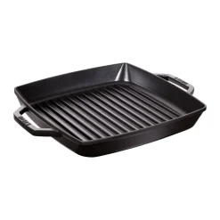 Parrilla de hierro fundido Staub Pure cuadrada negra, 28 cm