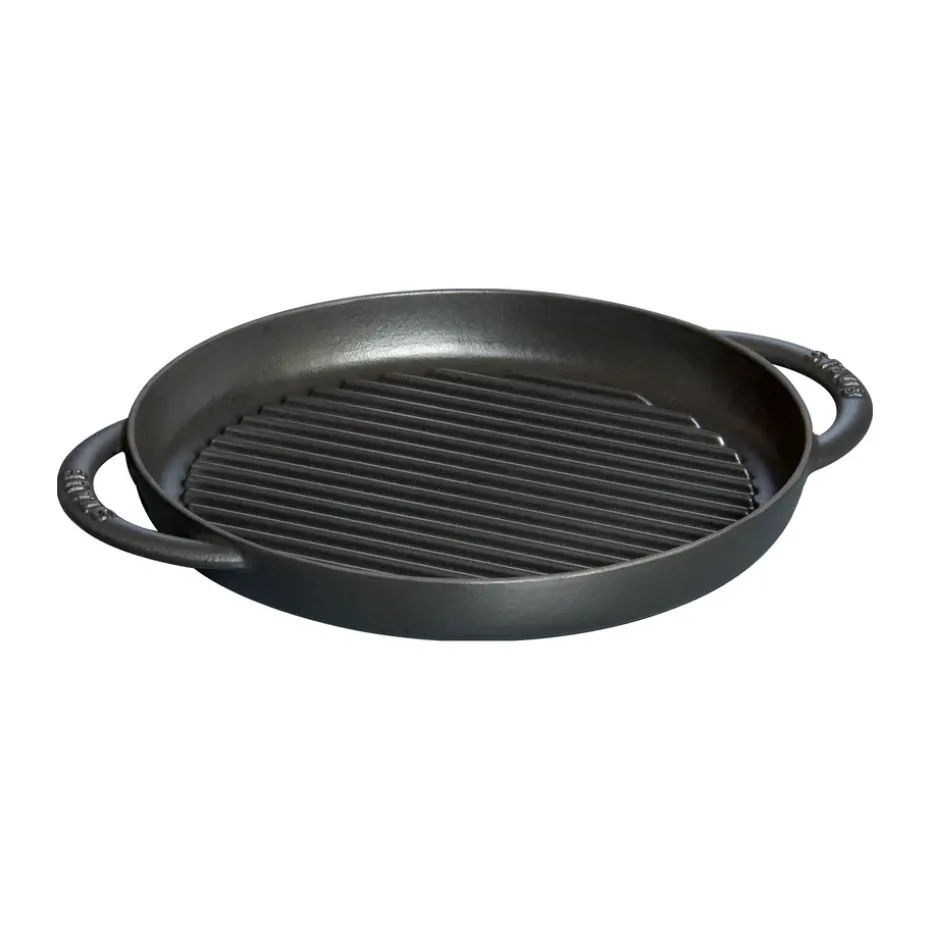 Parrilla de hierro fundido Staub Pure redonda negra, Ø26 cm
