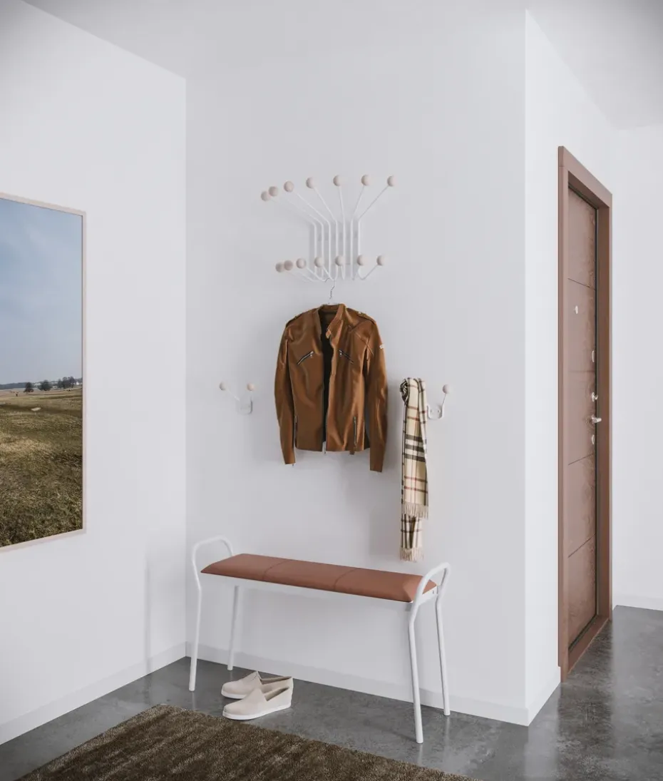 Perchero de pared Bill XXS, Greige