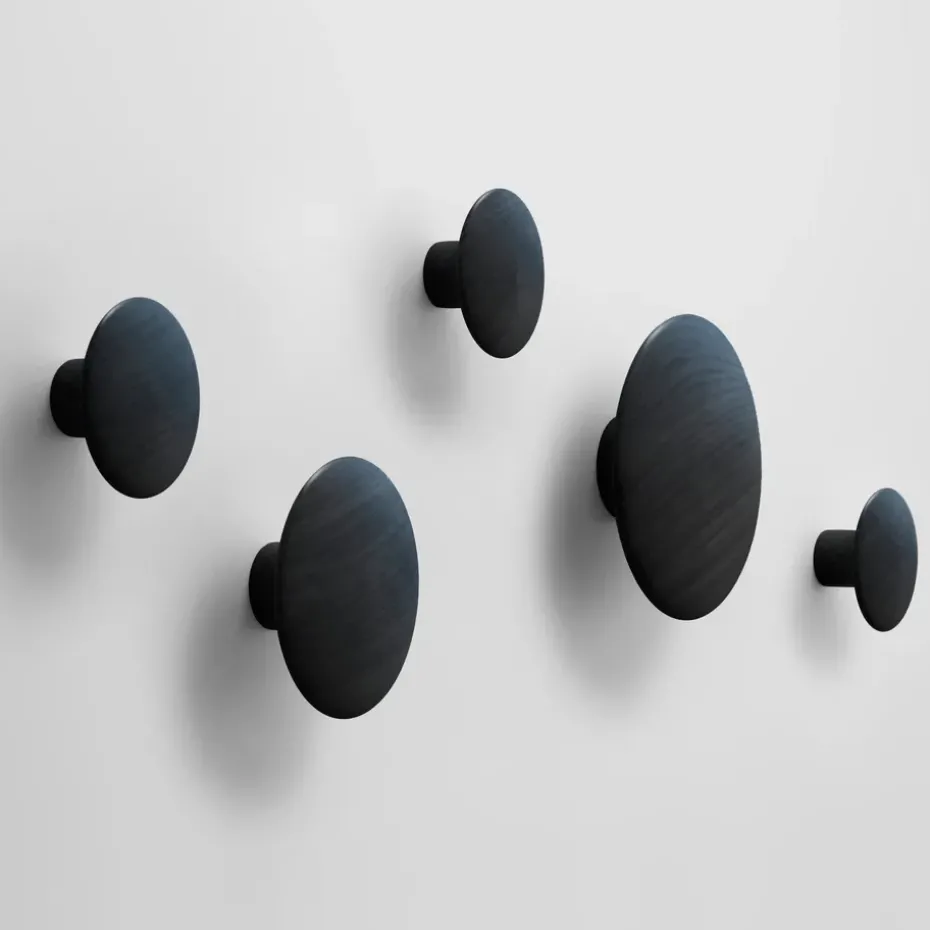 Perchero de pared The Dots, negro, pequeño