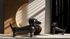 Perro de madera 18,5 cm, Roble oscuro teñido