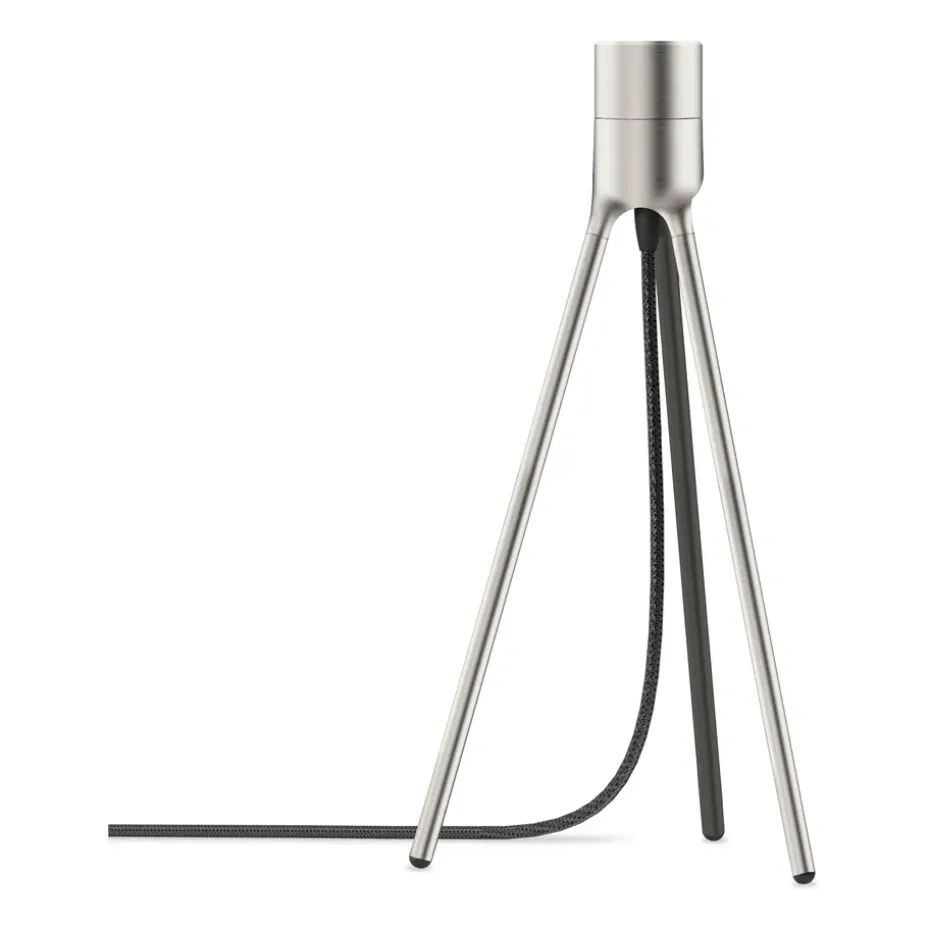 Pie de lámpara de mesa Tripod, acero cepillado
