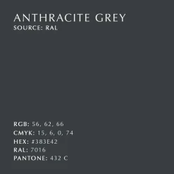 Plafón Asteria Up mediano, Anthracite grey
