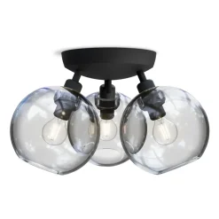 Plafón Gloria Ø33 cm, negro-transparente