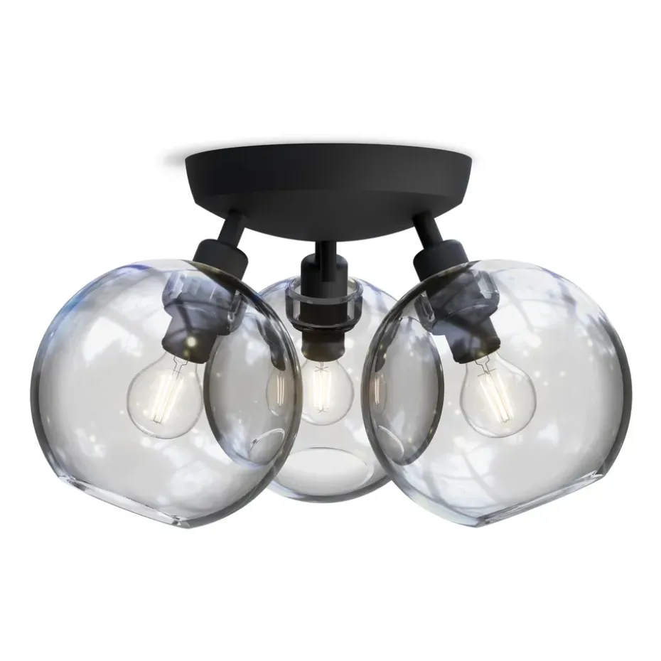 Plafón Gloria Ø33 cm, negro-transparente