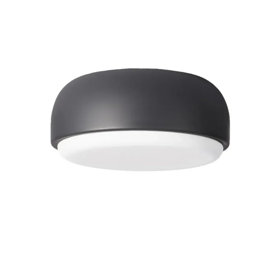 Plafón Over me Ø30 cm, gris oscuro