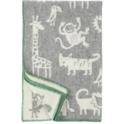 Plaid de lana Jungle, gris