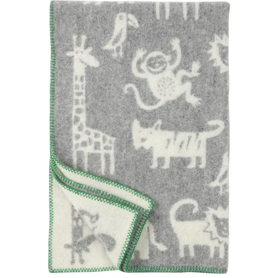 Plaid de lana Jungle, gris